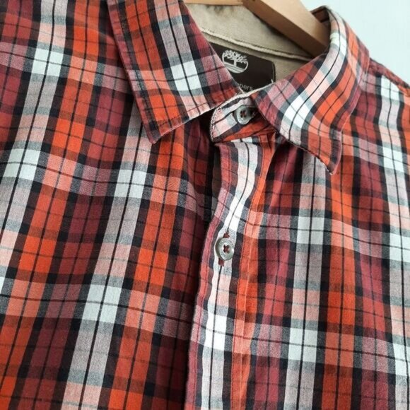 TIMBERLAND Earthkeepers Regular Fit Button Down Casual Plaid Shirt Mens Sz XL - Picture 5 of 14
